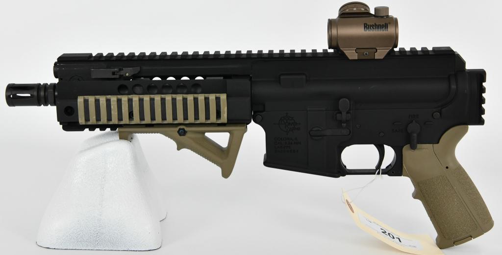 Rock River Arms LAR PPS AR-15 Pistol 5.56 NATO: Up Next is a Beast of a Pistol, Here We Have a Rock River Arms LAR PPS AR-15 Pistol Chambered in 5.56 NATO, 9" Barrel, Short stroke gas piston, Quad Rail, With Rail Covers, Front Slant Grip, Birdcage 