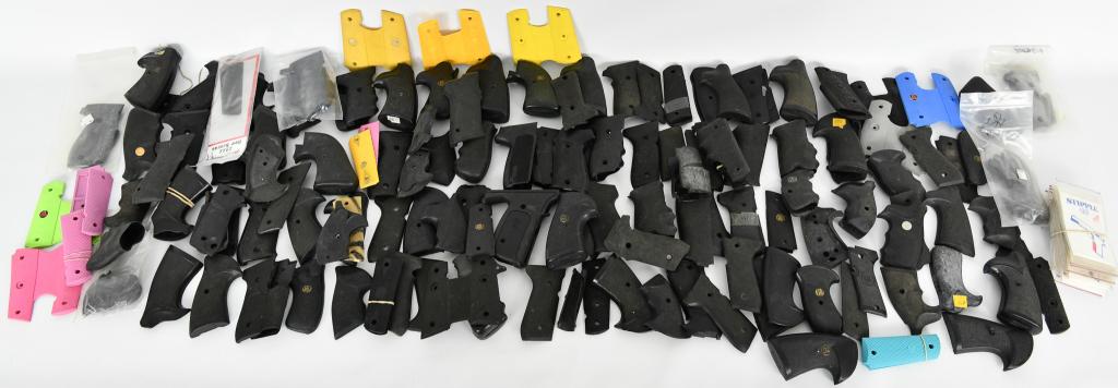 Huge Lot of Various Rubber Handgun Grips: Huge Lot of Various Rubber Handgun Grips, Includes Some of The Following, Compact Presentation Grips, Stipple Grip Gun Tape New In package, P226 Rubber Grips Missing Back, Colt Large T Frame Grips, Vi