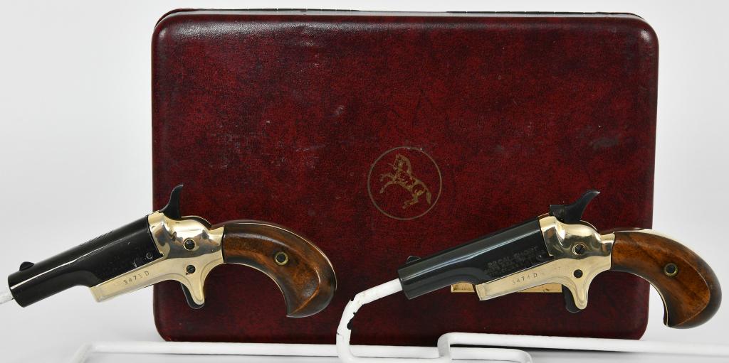 Cased Set of Colt Dueling Pistols .22 Short: Up Next We Have a Cased Set of Colt Dueling Pistols Single Shot Derringers Chambered in .22 Short, Sequential Serial Numbers 3474D & 3475D. Overall in Excellent Condition.