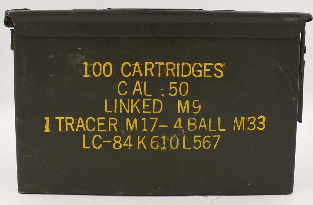 USGI Military Ammo can with Tray: lot contains a USGI Military Ammunition can measuring approx 11.75" x 7 1/4" x 6 1/4" in real nice condition with heavy duty latch for closure of can, heavy duty handle, comes with black cartridge tra