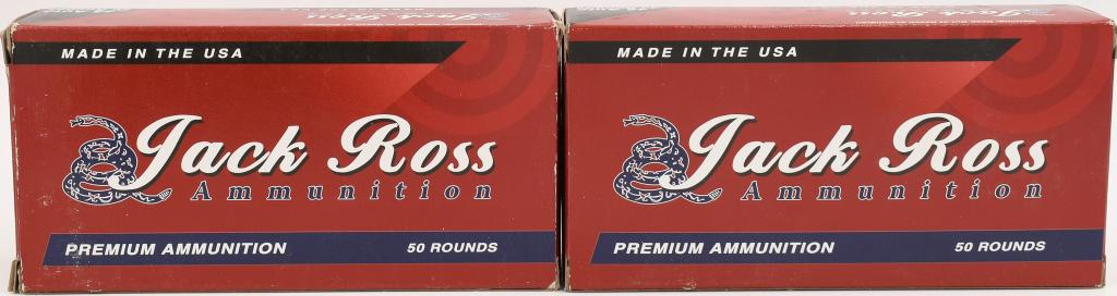 100 Rounds Of Jack Ross .45 ACP Ammunition: 100 Rounds Of Jack Ross .45 ACP Ammunition, Premium .45 Auto 230 Grain FMJ Ammunition , Made In USA