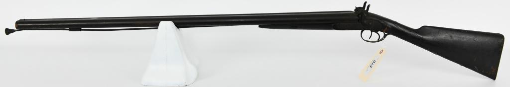 1800's Wesley Richards Side by Side Hammer 10 Ga: Up Next We Have an Old 1800's Wesley Richards Side By Side Hammer Black Powder 10 Gauge Shotgun in Pretty Rough Shape, Would Make a Cool Wall Hanger, Cracked Wood, Side Plates are Marked W. Richards W