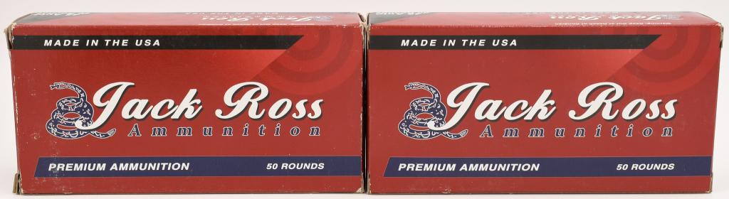 100 Rounds Of Jack Ross .45 ACP Ammunition: 100 Rounds Of Jack Ross .45 ACP Ammunition, Premium .45 Auto 230 Grain FMJ Ammunition , Made In USA