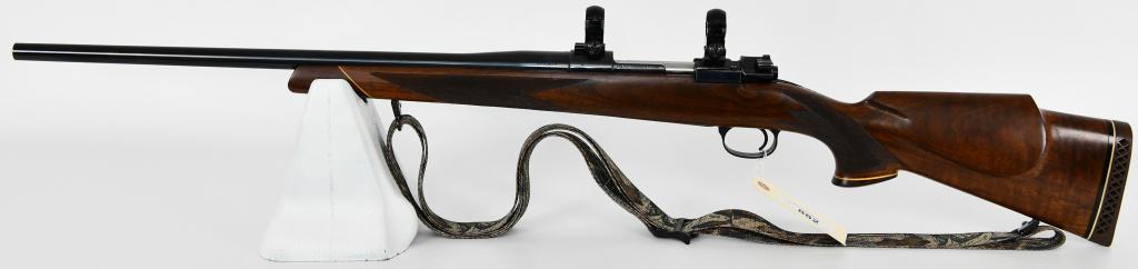 FN 98 Bolt Action Sporter Rifle .358 Win: Up Next We Have a Fabrique National Model 98 Sporting Rifle Chambered in .358 Win, Heavy 22 1/2" Barrel, Beautiful and Sharply Checkered Monte Carlo Stock, Topped With a Two Piece Base and Rings, Opti