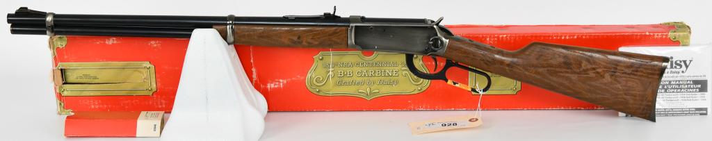 Daisy NRA 1894 Commemorative carbine w/box: This Rifle Commemorating 100 Years Of Service To Sport Shooting By The National Rifle Association . This Is A Modified Model 1894 With Special Burnished Receivers, Official Centennial Medallions And D