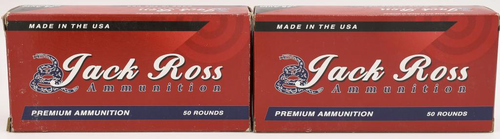 100 Rounds Of Jack Ross .45 ACP Ammunition: 100 Rounds Of Jack Ross .45 ACP Ammunition, Premium .45 Auto 230 Grain FMJ Ammunition , Made In USA