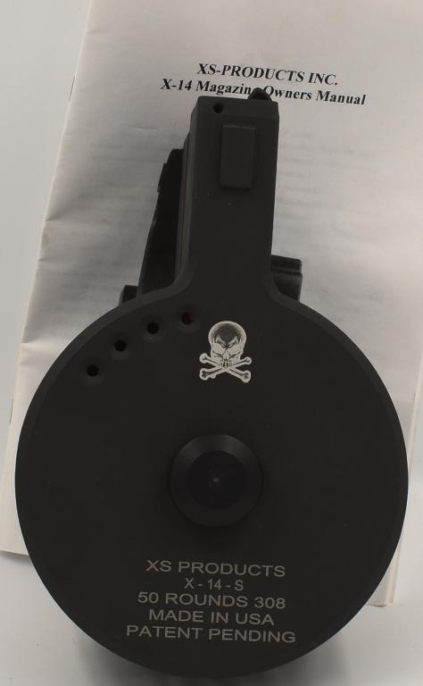 M14 M1A .308 High Capacity Skeletonized 50 rd DRUM: M14 M1A .308 High Capacity Skeletonized 50 Round Drum Magazine - X Products; internet information on this product! Product Description When you've got a top of the line M1A or M14 you want a magazine