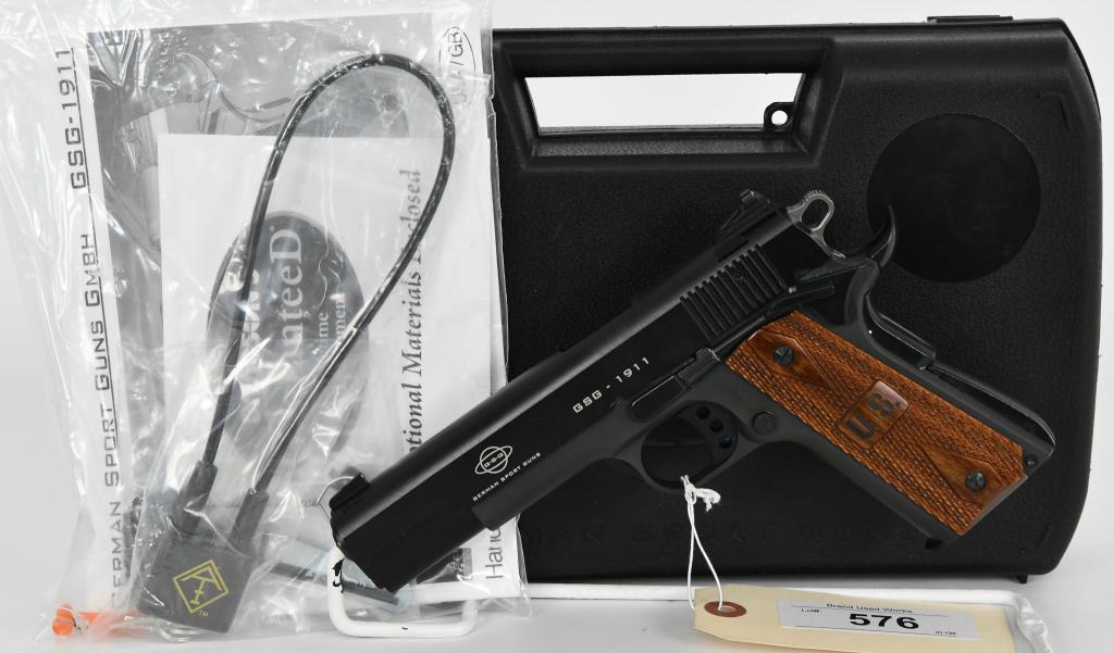American Tactical Imports GSG 1911 Semi Auto .22: Up Next We Have a American Tactical Imports GSG 1911 Semi Auto Pistol Chambered in .22 LR, 5" Barrel, Comes With One 10 Round Magazine, Lock, Brush, Tools, and Paperwork all in The Factory Hardcase. O