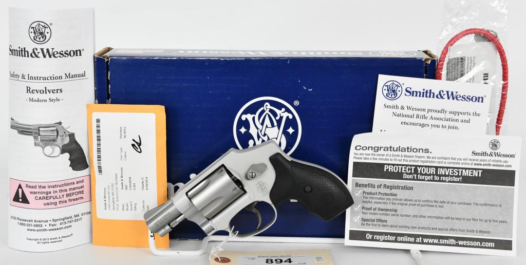 Smith & Wesson M642 5RD .38 SPL +P Revolver: Up Next We Have a Smith & Wesson M642 Revolver Chambered in .38 SPL +P Overall in Excellent Pre-owned Condition, Comes in The Factory Box With Lock and Paperwork. More From The Internet Below: Smith &