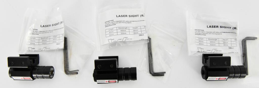 Lot of 3 New In Package Weapon Laser Attachments: Lot of 3 New In Package Weapon Laser Attachments, Comes With Allen Wrench, New In Package , Red Lasers, With Rail Attachments