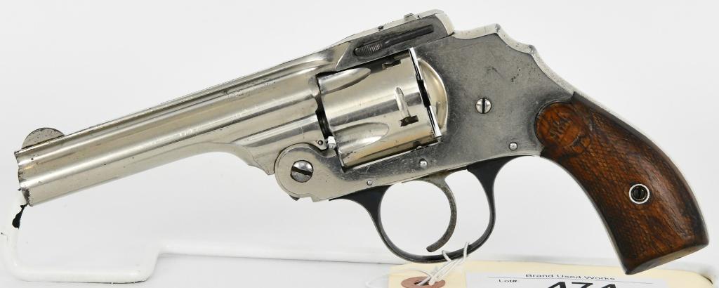 Hopkins & Allen Safety Police Top Break .38: Up Next We Have a Hopkins & Allen Safety Police Top Break Revolver Chambered in .38, Original Two Piece Wood Grips With the H&A Initials on Them. 4" Barrel, Nickel Finish and in Overall Excellent Cond