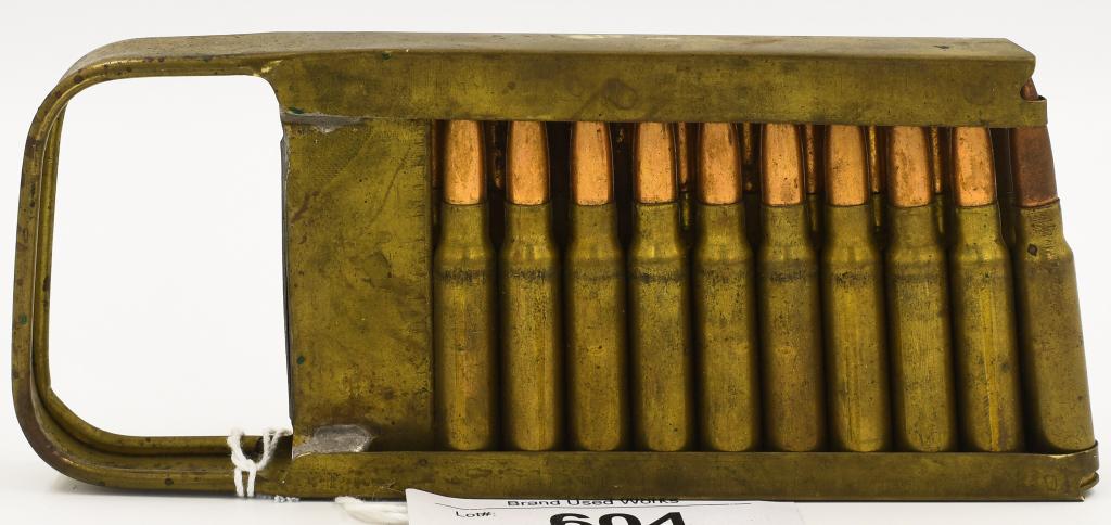 Italian Military WWII Model 30 Breda MG 7.35mm: Clip; Italian Military WWII Model 30 Breda MG 7.35 Carcano Stripper Clip, original brass stripper clip for the model 30 Breda Italian machine gun in very good condition. This is the charger necessary 