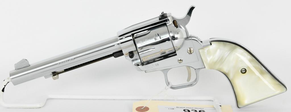 Herbert Schmidt Model 21S German Revolver .22 LR: Up Next We Have a Beautiful Herbert Schmidt Model 21S Sierra Six German Revolver Chambered in .22 LR, in Excellent Like New Condition, Faux Pearl Grips, Date Code 84, With a 5 1/2" Heavy Barrel, Nice 