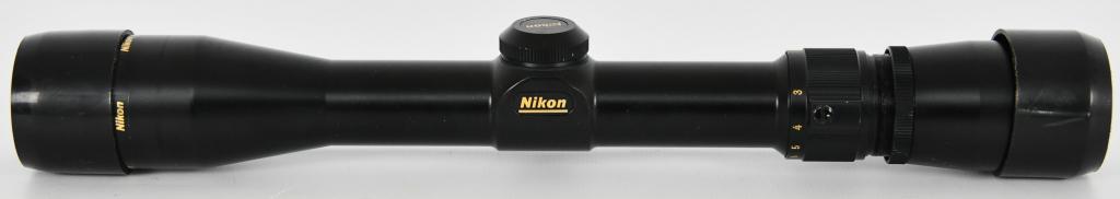 NIKON 2-7x32 Riflescope with Lens covers Japan: Here is a real nice pre owned Nikon Riflescope with lens covers, shows the power of 2-7x32. measures approx 11.25" in length and has a matte black look no dings or scratches, cross hairs are great. Ni