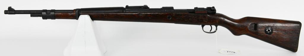 World War II Nazi dou Code BRNO Factory K98 Mauser: Up Next We Have a nice original example of a 1943 production K98 rifle as manufactured by the BRNO factory in Czechoslovakia. These were the standard bolt action rifle used by all German forces throug