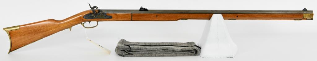 Jukar Spain Full Stock Black Powder .45 Cal Rifle: Up Next We Have a Jukar Spain Full Stock Black Powder Muzzle Loading Rifle Chambered in .45 Caliber, Brass Hardware, 33 1/2" Octagon Barrel, Williams Ladder Rear Sight, and Comes WIth a Sock. Overall