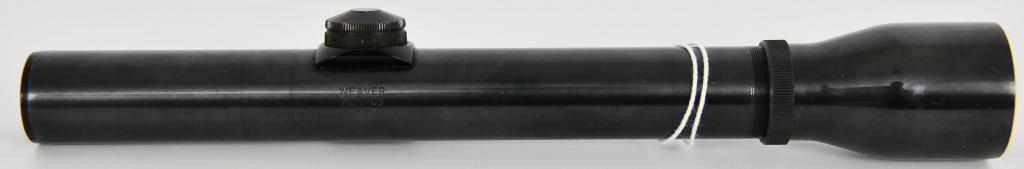 Weaver K2.5-C3 Steel Tube straight objective Scope: Lot contains a nice pre owned Weaver K2.5-C3 Steel Tube straight objective Scope which comes in gloss black, comes with 1" tube, glass is crisp, cross hairs look great. measures approx 10.25" in lengt