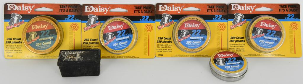1500 Count Of Daisy .22 Cal (5.5mm) Airgun Pellets: 1500 Count Of Daisy .22 Cal (5.5mm) Airgun Pellets, Premium Grade Flat Nosed Precision Max Pellets