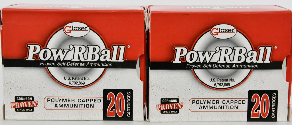 40 Rounds Of Glaser Pow'RBall 10mm Auto Ammo: 40 Rounds Of Glaser Pow'RBall 10mm Auto Ammo 135 Grain Loaded by Cor-Bon, the Pow'Rball round is a controlled expansion copper-jacketed compressed lead core hollow point bullet capped with a polymer b