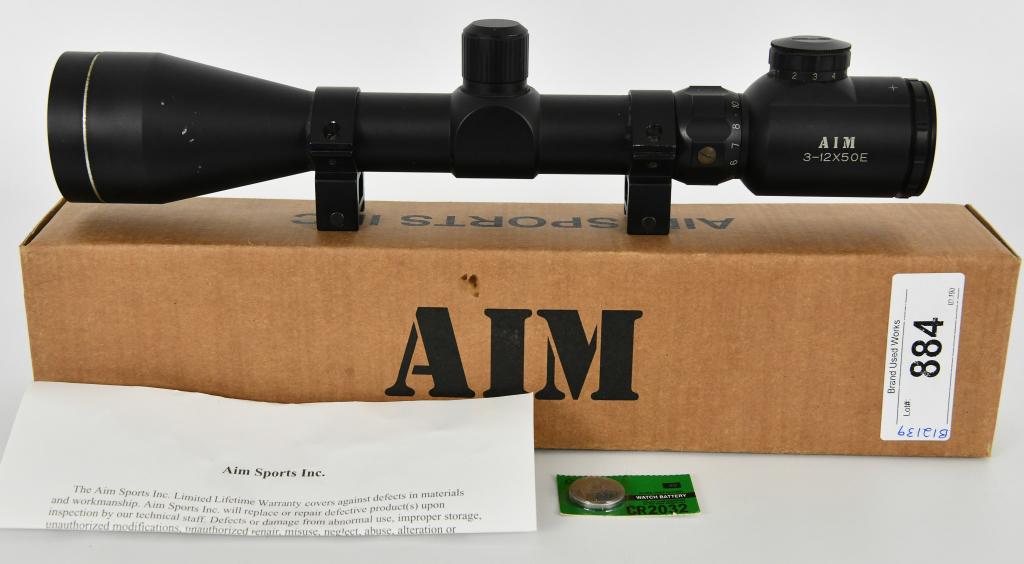 AIM 3-12X50-RG Tactical Mil-Dot Riflescope: Scope features illuminated mill dot reticle. Scope comes with ring set. Variable brightness with fine mil-dot reticle for easy target acquition. 3-12 power with 1/4" click value tooless windage and el