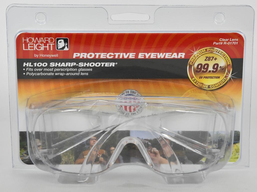 Howard Leight Protective Eyewear New In Package: Howard Leight Protective Eyewear New In Package The HL100 Sharp Shooter With Polycarbonate wrape Around Lens Fits Over Most Prescription Glasses New In Package
