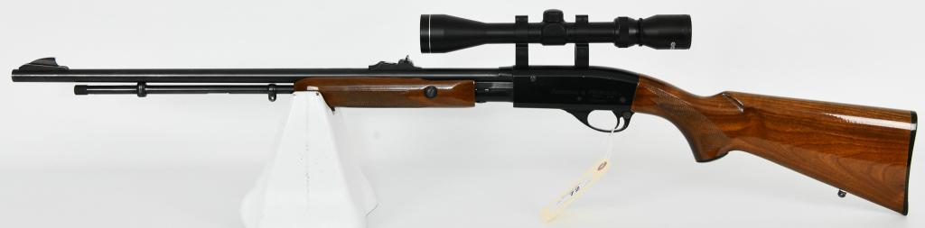 REMINGTON FIELDMASTER MODEL 572 PUMP .22 RIFLE: Up next is a Nice Remington Fieldmaster Model 572 Pump action tube fed .22 Rifle accepting S, L, & LR. Overall Condition is Excellent, Topped With a Tasco 3X9 Scope on High Rise See-Thru Rings.
