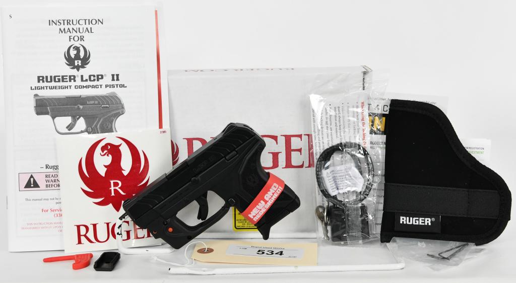 Brand New Ruger LCP II W/ Viridian Red Laser .380: Up Next We Have a Brand New Ruger Model 3758 LCP II with Viridian Red Laser, Single/Double Action, .380 Auto, and it Comes in The Factory Box With Paperwork, Magazine, Lock and Holster. More From The 