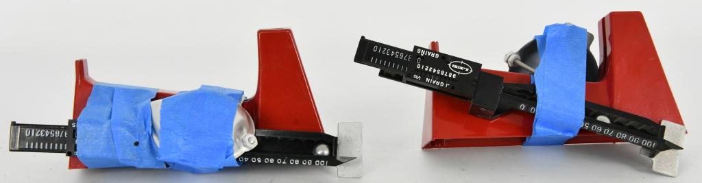 (2) Lee Safety Balance Beam Mechanical: Powder Scale 100 Grain Capacity, both these scales are in super nice condition, The Lee Safety Magnetic Powder Scale is designed so that it will never need adjustment. The beam is made from a very tou