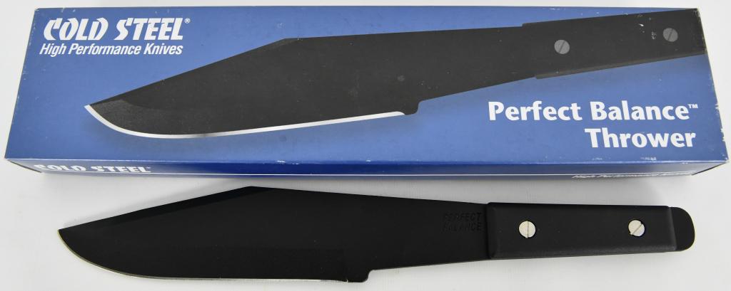 Tactical Throwing knife 9" Clip Point Balance Thrw: Cold Steel Perfect Balance Thrower Fixed Blade Tactical Throwing Knife 9" Clip Point 1055 Carbon Steel Blade Composite Handle Black The Cold Steel Perfect Balance Thrower takes inspiration from a 1950