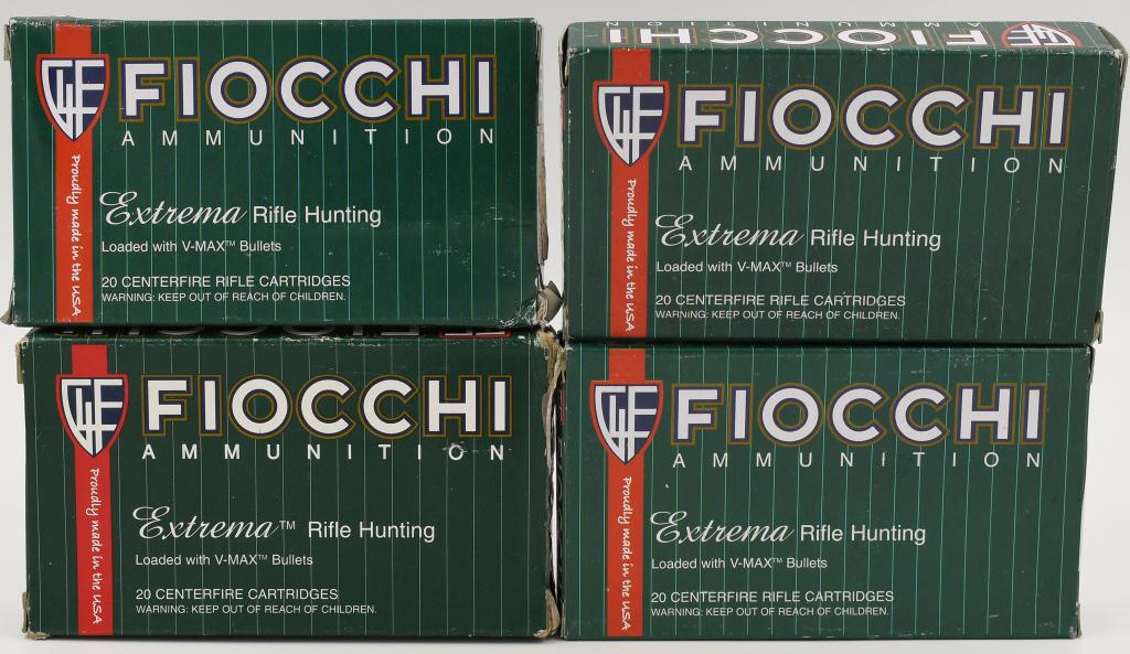 80 Rounds Of Fiocchi .223 Rem Ammunition: 80 Rounds Of Fiocchi .223 Rem Ammunition 50 Grain Loaded With V-Max Bullet Tips Extreme Rifle Hunting Ammo