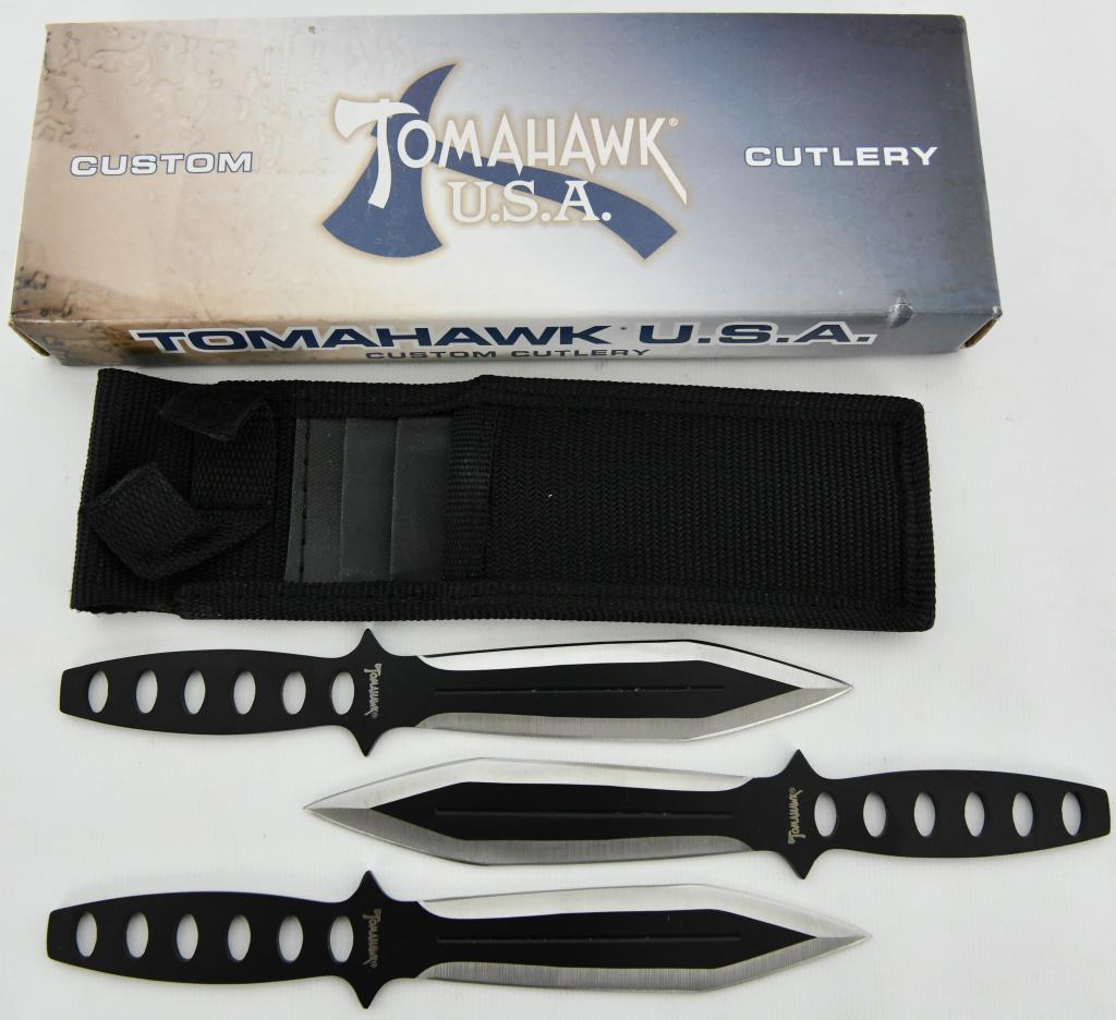 Triple Threat Professional Throwing Knives 3 Pack: Up Next We Have a Brand New Set of Triple Threat Professional Throwing Knives 3 Pack, This item provides you with a super set of throwing knives at price you can't pass up! Each knife measures 8" over