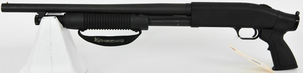 Mossberg 500A Home Defense Pump Shotgun 12 GA: Up Next we have a Nice Mossberg 500A Home Defense Pump Shotgun Chambered in12 Gauge, 18 1/2" Barrel, front bead sight, Extended Mag Tube, Pistol Grip, Front Grip Strap, Ready to put next to the bed! O