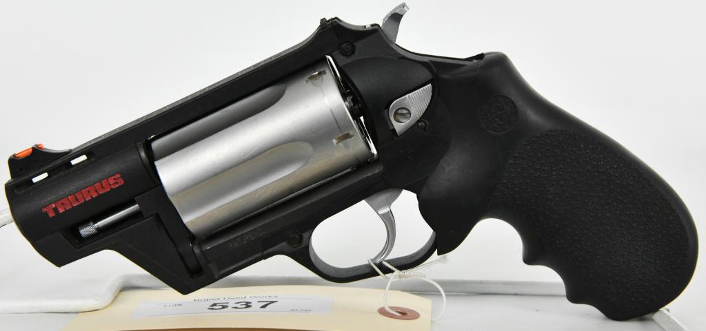 Taurus Public Defender Poly The Judge .410/.45 LC: Up Next We Have a Taurus Judge Public Defender Polymer Chambered in .45 Long Colt/.410 Bore, DA Revolver, 2.5" Barrel, 2.5" Chamber, 5 Rounds, Fiber Optic Front Sight, Taurus Ribber Grip Black. Overal