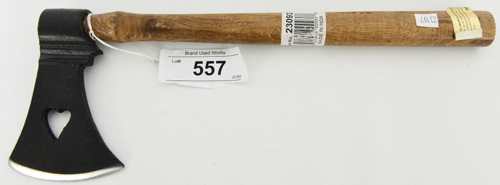 13" Tomahawk Black Axe Head Hardwood Handle: Up Next We Have a 13" Tomahawk Black Axe Head Hardwood Handle, 13" overall. Black coated axe head with 3 1/2" cutting edge and cutout design. Hardwood handle.