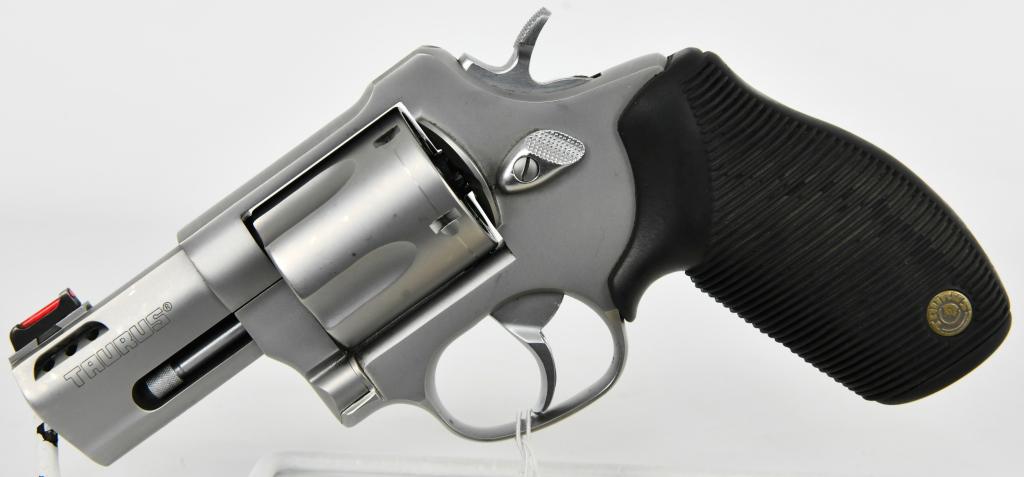 Taurus 44C Ported .44 Magnum Revolver: Up Next We Have a Taurus 44C Ported Revolver Chambered in .44 Magnum, 2 1/2" Barrel, Five Shot Cylinder, Ribber Grips, Fiber Front Sight, Overall in Great Pre-owned Condition.