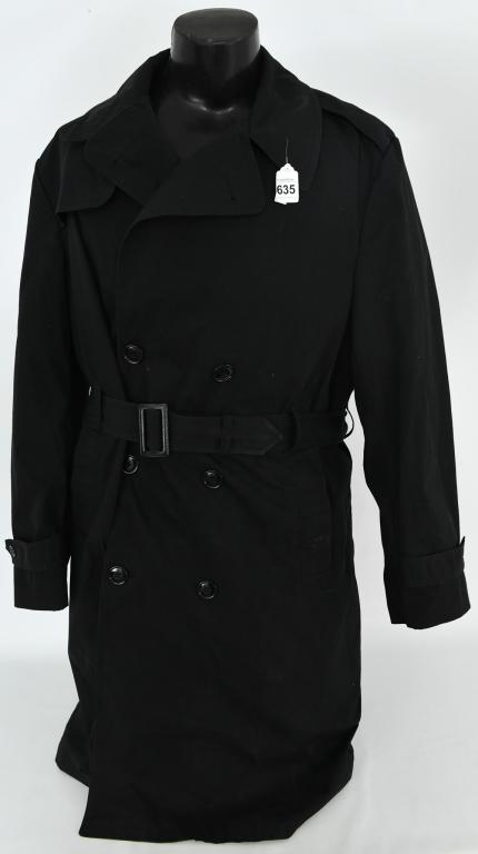 DSCP All Weather Army Black Shade Trench Coat: sz 42L A multi-purpose outer garment specifically designed to provide protection in varying weather conditions. It is always furnished with a removable liner to provide additional warmth when required