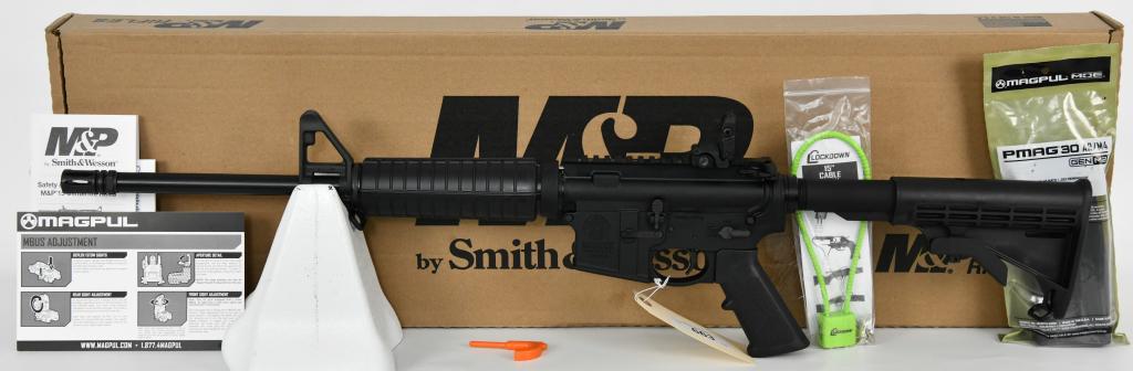 Brand New S&W M&P15 Sport II AR-15 Semi Auto 5.56: Up Next We Have a Brand New Smith & Wesson M&P15 Sport II AR-15 Semi Auto Rifle Chambered in 5.56 NATO, 16" Barrel, 6 Position Stock, Fixed Front Sight, Polymer Handguard, and Comes in The Factory Box