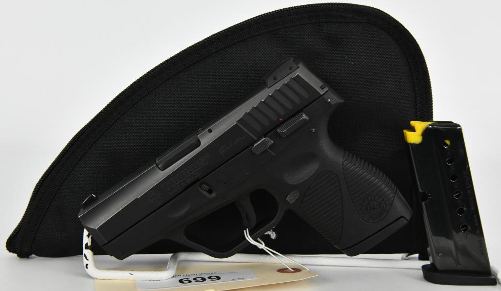 Taurus PT-709 Slim Semi Auto Pistol 9MM: Up Next We Have a Taurus PT709 Slim Semi Auto Pistol Chambered in 9MM, It Comes With Two Magazines, and a Soft Padded Case. More From The Internet Below: The Taurus 709 Slim Semi Automatic Handgun is 