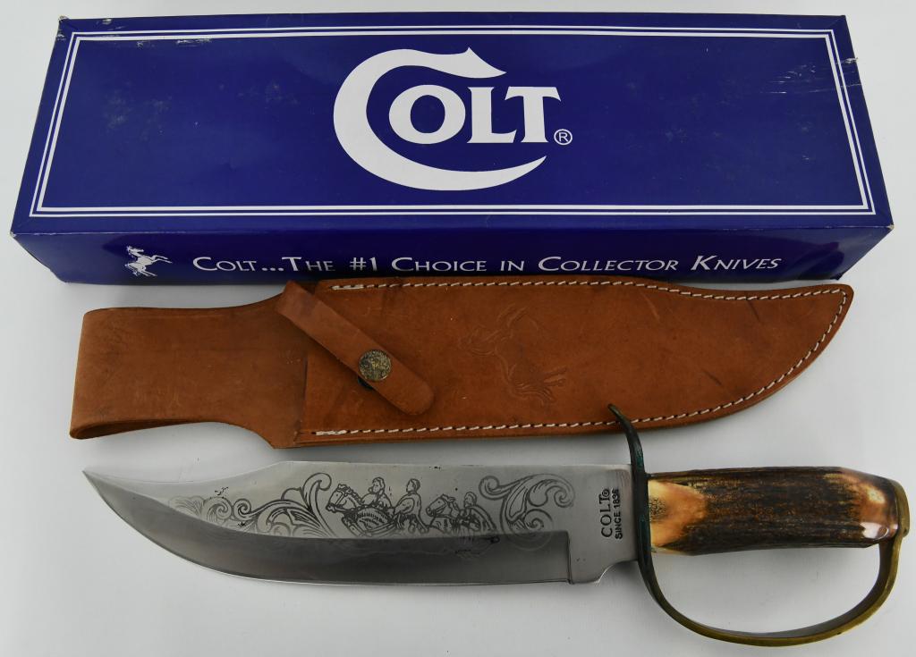 Colt Confederate D Guard Bowie Fixed Blade Knife: Up Next We Have a Colt Confederate D Guard Bowie Fixed Blade Knife, Designed to be the perfect knife for all of your cutting needs, the Colt Confederate D Guard Bowie Fixed Blade Knife is made using i
