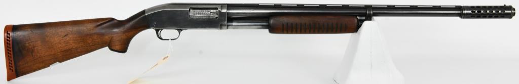 J.C. Higgins Model 20 Pump Shotgun 12 Gauge: Up Next We Have a J.C. Higgins Model 20 Pump Shotgun Chambered in 12 Gauge, Made For Sears Roebuck, 2 3/4" Chamber, 23" Vent Rib Barrel, With a Front Bead SIght, Jeweled Bolt, and in Overall Good Vint