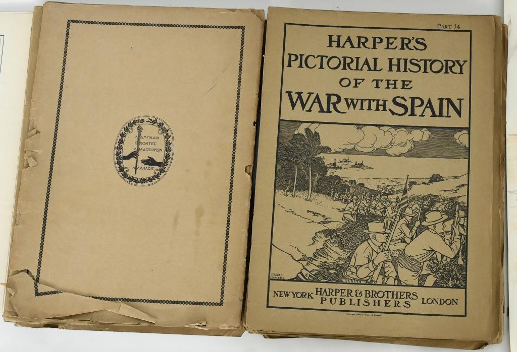 Harpers Pictorial History Of The War With Spain: Up Next We Have a Cool Old Large Harpers Pictorial History Of The War With Spain, By Harpers & Brothers New York London Publisher 1899, Large multi volume book set.