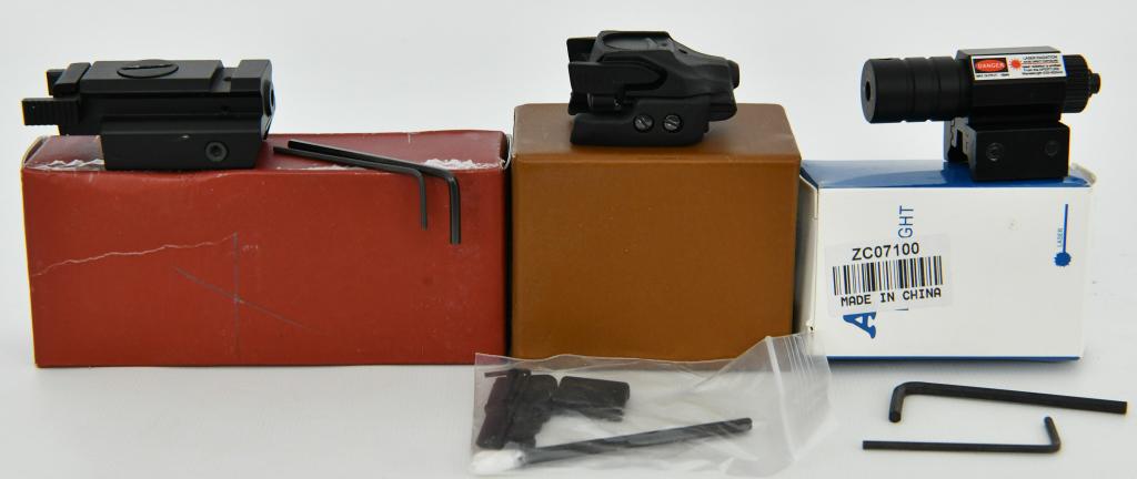 Lot of 3 Various Weapon Lasers New In Package: Lot of 3 Various Weapon Lasers New In Package, Various Sizes & Branded Laser Sights , All Appear New In Package