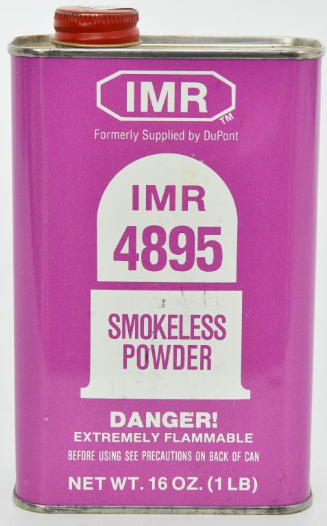 IMR 4895 Smokeless Powder: lot contains a full one pound can of the IMR 4895 Smokeless powder. no hazmat shipping fee with this lot so bid on!