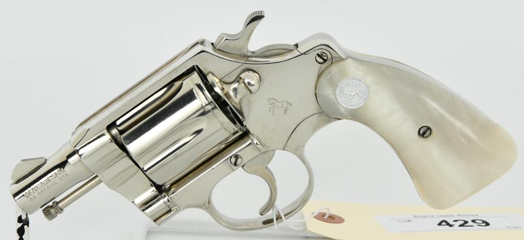 Colt Detective Special .38 Special Nickel Finish: Up Next We Have a Nice Colt Detective Special Chambered in .38 Special With a Nickel Finish, 2" Barrel, Serial #B30469 Dates This One to 1971, Comes With Factory Faux Mother Of Pearl Grips With The Ra