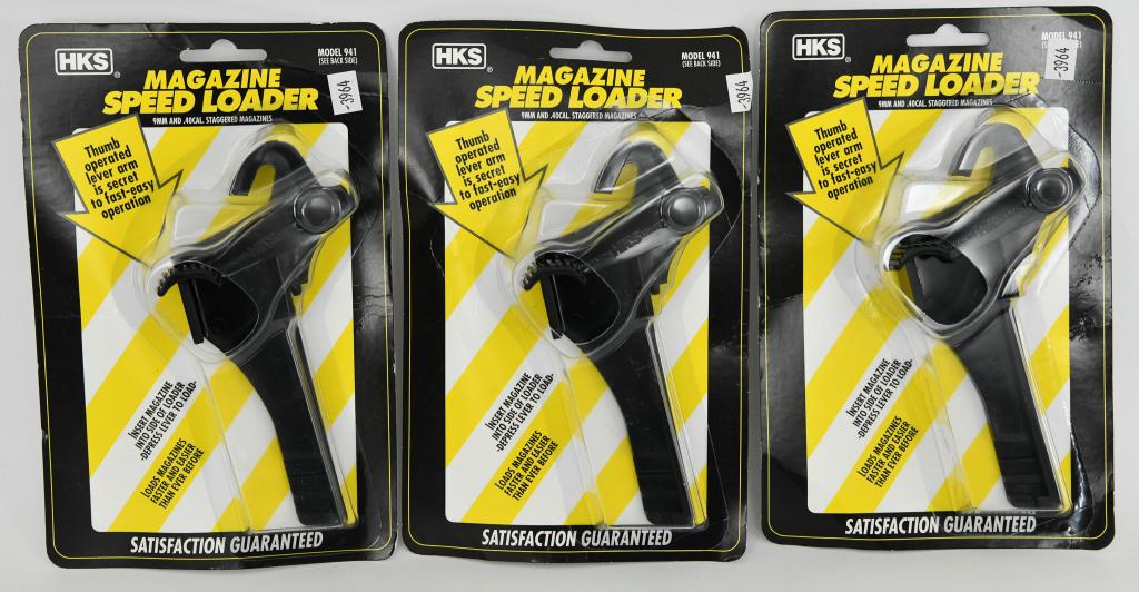Lot of 3 HKS Magazine Speed Loaders NIP: Lot of 3 HKS Magazine Speed Loaders NIP, Model 941 For 9mm & 40 Caliber Staggered Magazines