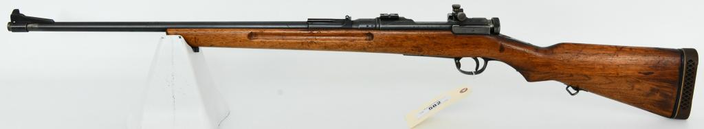 Japanese Type 38 Arisaka Sporter Rifle: Up Next We Have a Japanese Type 38 Arisaka Sporter Bolt Action Rifle Chambered in 6.5X57 Jap, Blade front Sight and the folding ladder rear sights are Absent, There is a Mum Under The Installed Scope 