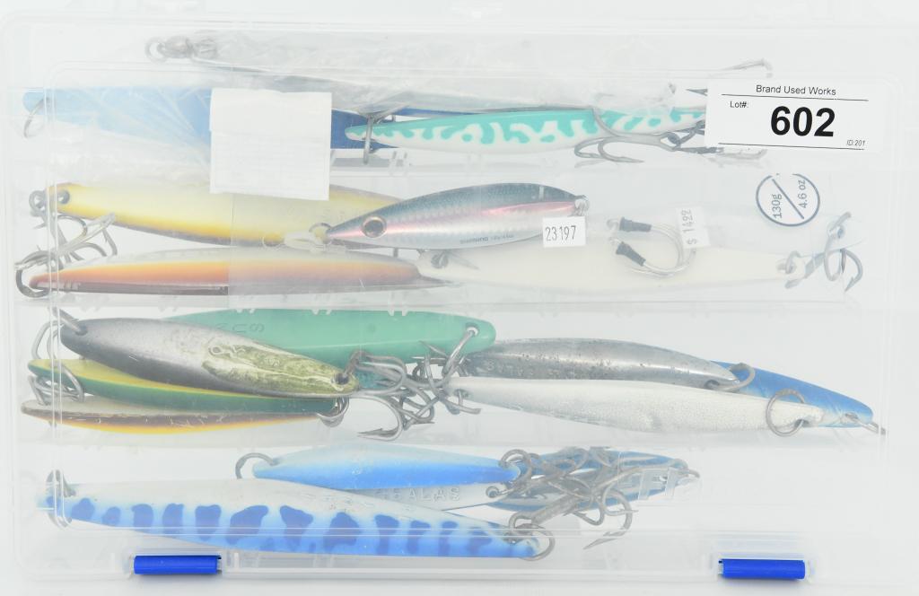 3700 Box Full of New Deep Sea Lures: Up Next We Have a 3700 Box Full of Deep Sea Lures, Various "Candy Bars", Tady C, YOYO, Shimano, And Various Others. Very Heavy box With Over 20 Baits.