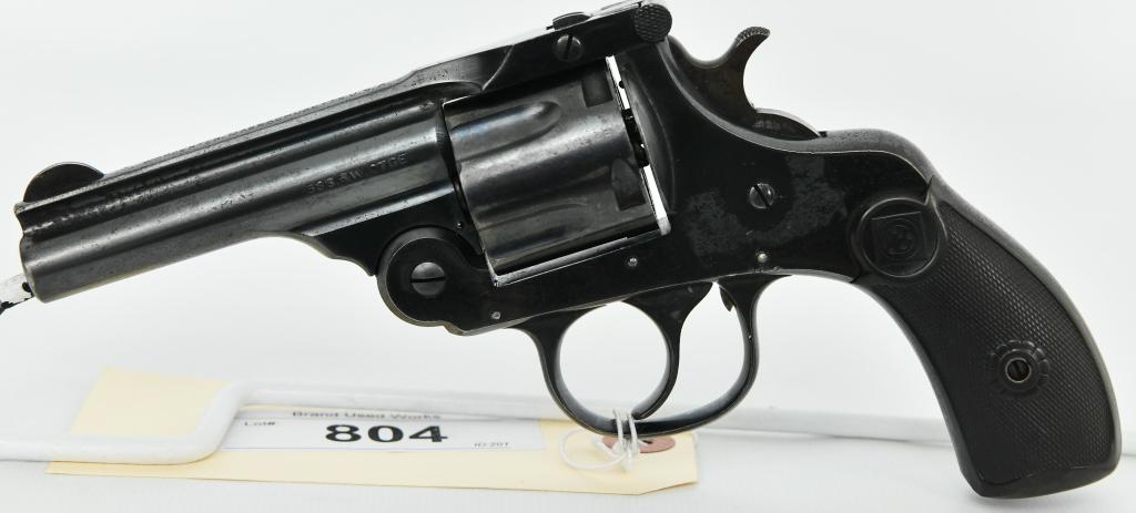 Harrington & Richardson Top Break Revolver .38: Up Next We Have a Harrington & Richardson Top Break Revolver Chambered in .38, 3 1/4" Barrel, Half Moon Front Blade Sight, Original Grips, and Overall in Good Pre-owned Condition.
