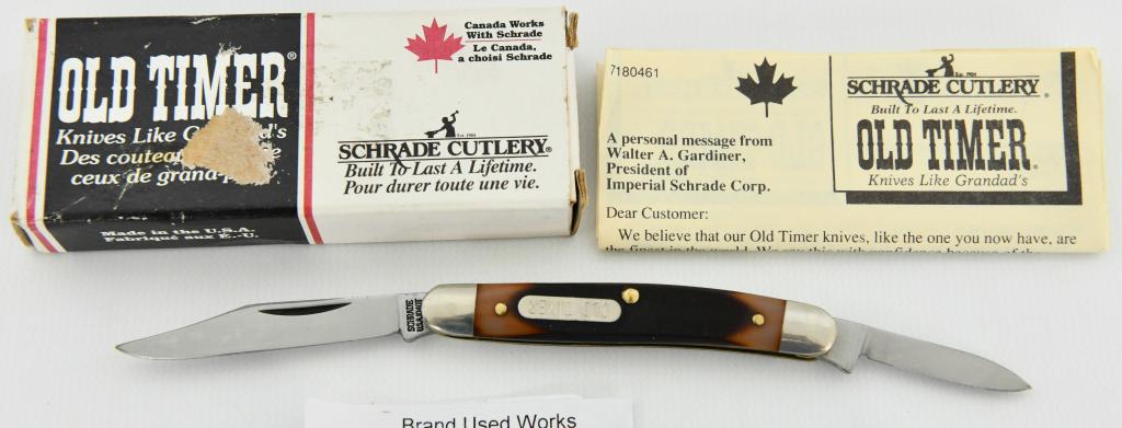 Schrade Old Timer 104OT Minuteman 2 Blade Knife: Up Next We Have a Brand New Schrade Old Timer 104OT Minuteman 2 Blade Pocket Knife, Get back to your roots with this classy 2-blade pocket knife from Schrade. At only 1 ounce, this knife is a perfect