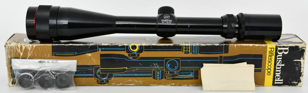 Vintage Simmons Model 1014 4-12X40 Riflescope: Up Next We Have a Vintage Simmons Model 1014 4-12X40 Riflescope, Japan Optic, Overall in Excellent Condition, and Comes in a Vintage Bushnell Box.